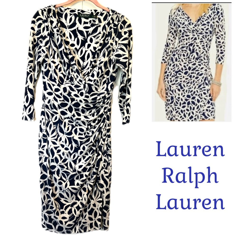 Lauren Ralph Lauren Navy Blue
Elsie Faux Wrap Dress Size 4 Machine washable